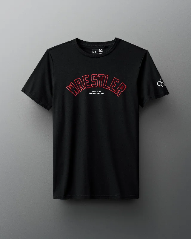 Men's eco - friendly recycled t - shirts for sustainable fashion choicesWrestler Arched Elite Super Soft T-Shirt Men's eco - friendly recycled t - shirts for sustainable fashion choicesWrestler Arched Elite Super Soft T-Shirt