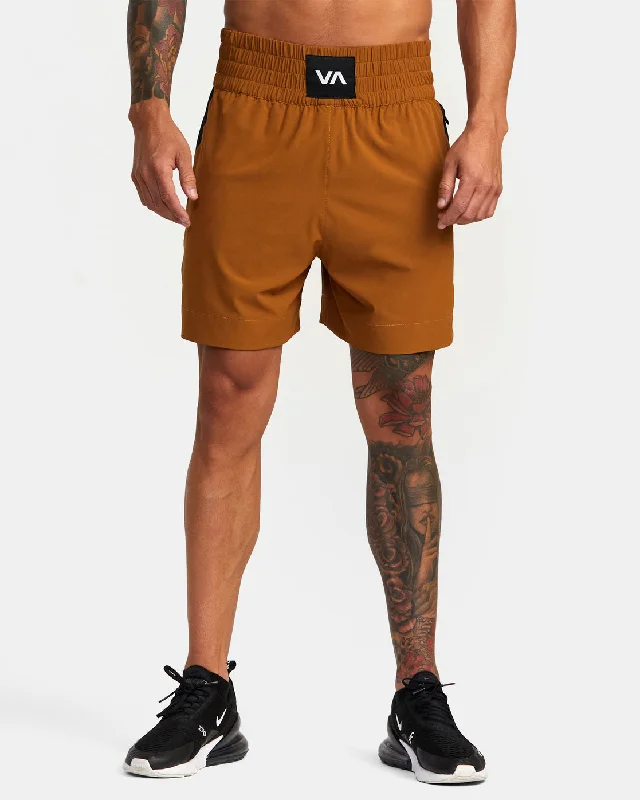 Men's flat - front chino shorts for semi - formal summer events Yogger 17" Boxing Shorts - Tobacco Men's flat - front chino shorts for semi - formal summer events Yogger 17" Boxing Shorts - Tobacco