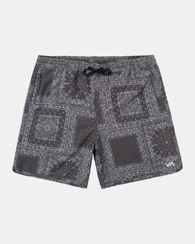 Men's floral print silk blend shorts for a unique night - out look Yogger Hybrid 17" Athletic Shorts - Bandana Black Men's floral print silk blend shorts for a unique night - out look Yogger Hybrid 17" Athletic Shorts - Bandana Black