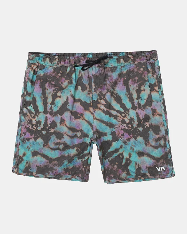 Men's moisture - wicking performance shorts for sweaty outdoor activities   Yogger Hybrid 17" Athletic Shorts - Black Tie Dye