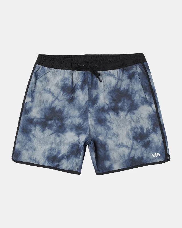 Men's checkered pattern wool shorts for a stylish winter layering option Yogger Hybrid 17" Athletic Shorts - Stark Blue Tie Dye Men's checkered pattern wool shorts for a stylish winter layering option Yogger Hybrid 17" Athletic Shorts - Stark Blue Tie Dye